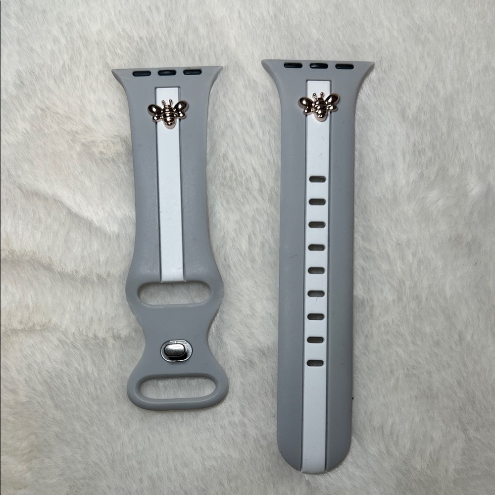 Gray and White Watch Band